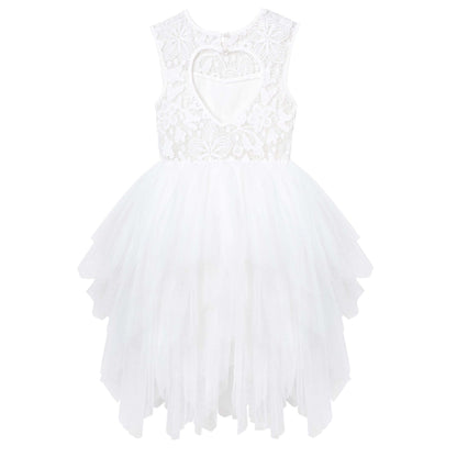 Tara Heart Back Dress Ivory - Aster & Ruby