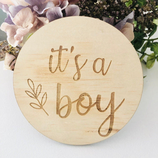 Timber Tinkers It's A Boy Wood Disc - Aster & Ruby