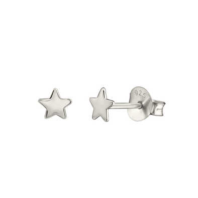 Twinkle Little Star Silver Stud Earrings