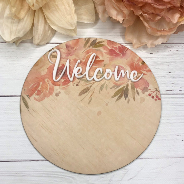 Welcome Floral 3D Birth Announcement Plaque